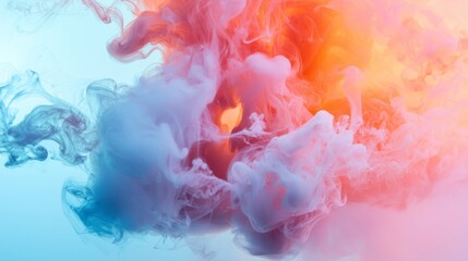 Fototapeta premium Colorful abstract smoke in vibrant hues of orange and blue