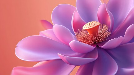 Fototapeta premium Pink Lotus Flower Close Up Detailed Image