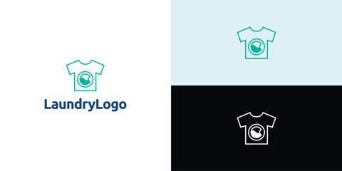 Laundry logo design. Washing machine icon for laundry service business logo template.