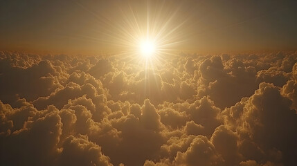Serene Sky with Light Rays Symbolizing Clarity and Epiphany for Background Use