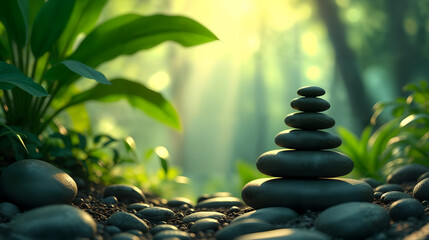 Meditation Spot in a Serene Jungle