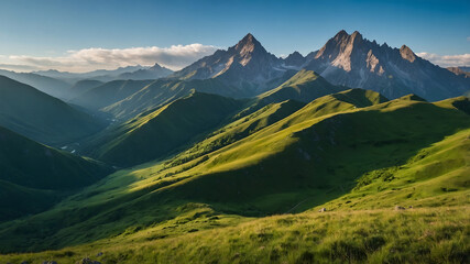 Fototapeta premium Mountains and hills landscape background