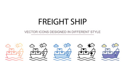 Fototapeta premium Freight Ship icon design with white background stock illustration