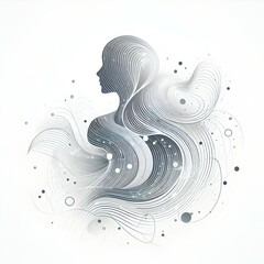Flat Abstract Wave Lines Bokeh Effect Data Flow Business Communication Concept Minimalist Design