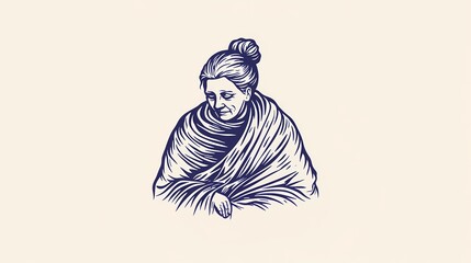 Abstract depiction of a villager, conveying the essence of pastoral life, perfect for versatile creative and editorial use