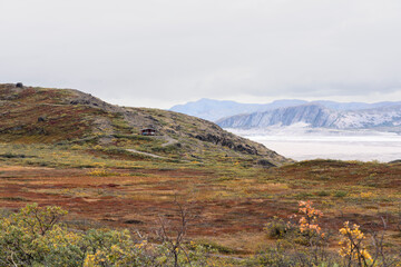 Hills and mountains on the Arctic Circle Trail which links Kangerlussuaq and Sisimiut, Greenland