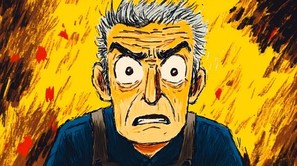 Abstract depiction of a villager, conveying the essence of pastoral life, perfect for versatile creative and editorial use