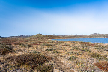 Hills and mountains on the Arctic Circle Trail which links Kangerlussuaq and Sisimiut, Greenland