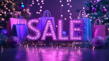 Violet christmas sale event eye-catching holiday promotions in a festive online store