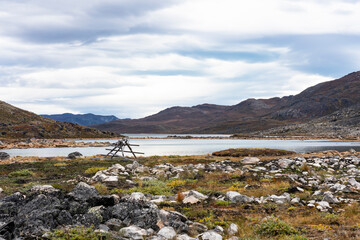 Hills and mountains on the Arctic Circle Trail which links Kangerlussuaq and Sisimiut, Greenland