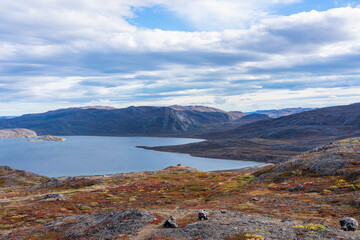 Hills and mountains on the Arctic Circle Trail which links Kangerlussuaq and Sisimiut, Greenland