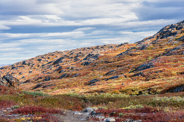 Hills and mountains on the Arctic Circle Trail which links Kangerlussuaq and Sisimiut, Greenland