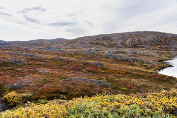 Hills and mountains on the Arctic Circle Trail which links Kangerlussuaq and Sisimiut, Greenland