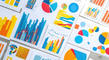 Colorful Charts and Graphs for Data Analysis and Business Insights