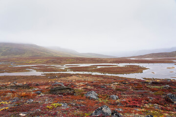 Hills and mountains on the Arctic Circle Trail which links Kangerlussuaq and Sisimiut, Greenland