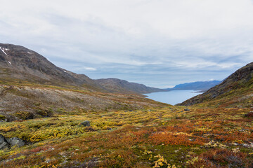 Hills and mountains on the Arctic Circle Trail which links Kangerlussuaq and Sisimiut, Greenland