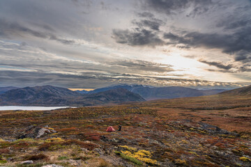 Hills and mountains on the Arctic Circle Trail which links Kangerlussuaq and Sisimiut, Greenland