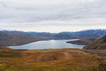 Hills and mountains on the Arctic Circle Trail which links Kangerlussuaq and Sisimiut, Greenland