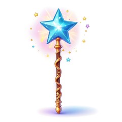 Cartoon magic wand on a white background.
