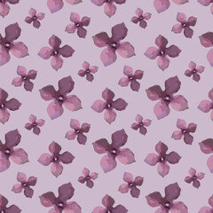 Seamless vector pattern of elegant purple violets