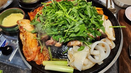 미나리 삼겹살 구이