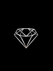 Simple Shiny Clear Diamond Gem jewelry icon symbol
