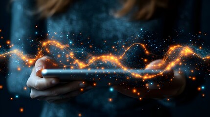 Close Up Macro Shot Tech Strategist Using AI Tools for Innovative Product Design with Copy Space