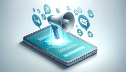 Flat Smartphone White Background Holographic Credit Card Shopping Cart Icons Online Payments E-Commerce Marketing