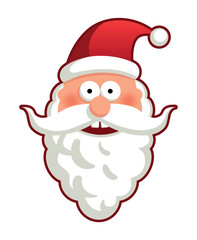 Santa Claus. Symbol of New Year and Christmas. Vector flat illustration on white background