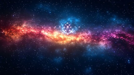 Celestial Galaxy Background with Stars Forming Realization Symbol for Epiphany