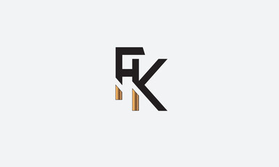 FK, KF, F, K Abstract Letters Logo Monogram