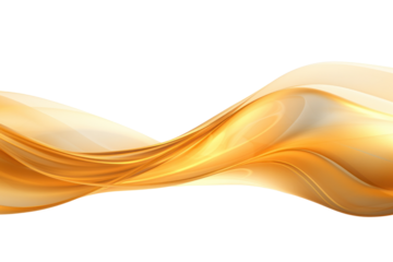 Abstract gold wave pattern with subtle light effects and a polished finish isolated on white background