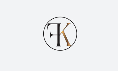 FK, KF, F, K Abstract Letters Logo Monogram