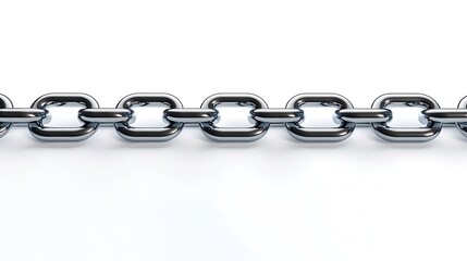 Obraz premium A close-up view of a metallic chain with interlocking links against a white background.