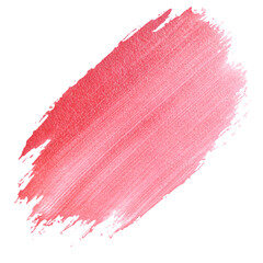 Pink Watercolor Brush Stroke: Abstract Free-Flowing Thick Stroke with Rough Texture on Transparent Background