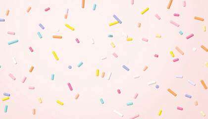 Playful Pastel Sprinkles Pattern on Pink Background