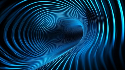 Obraz premium Tunnel illusion, futuristic glowing neon lines that stretch outward