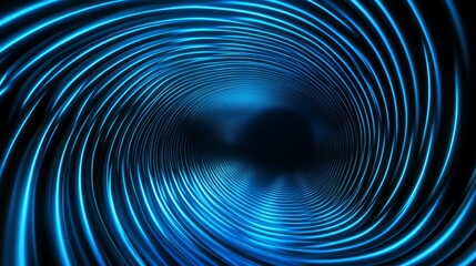 Obraz premium Tunnel illusion, futuristic glowing neon lines that stretch outward