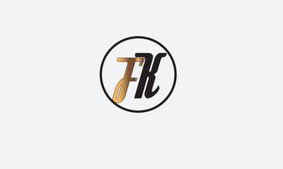 FK, KF, F, K Abstract Letters Logo Monogram