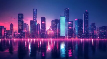 Obraz premium Spectacular skyline of a big modern city. 