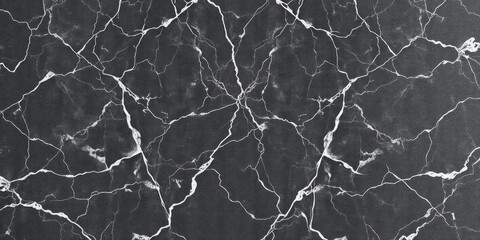 Obraz premium Luxurious black marble surface with dark and light gray veins running through it, background, marble, veins
