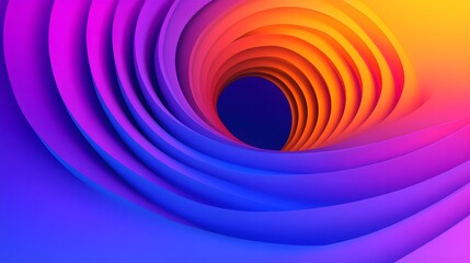 Dynamic abstract waves digital art vibrant colors creative space top view modern design concept