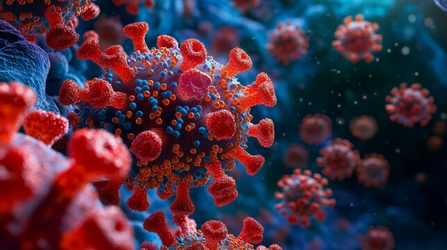 The human immunodeficiency virus (HIV) attacking a CD4+ T cell