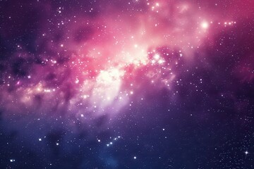 Fototapeta premium Glowing purple and pink nebula with stars in the cosmos