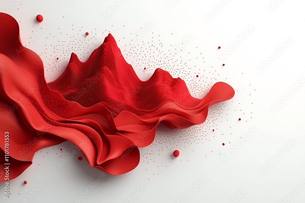 Poster dramatic and mesmerizing 3d abstract digital art composition featuring a wave like formation of brig