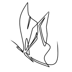 vector illustration one line art butterfly