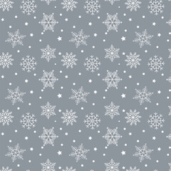 Christmas snowflake seamless pattern.