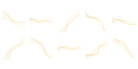 Gold Wavy Line Set