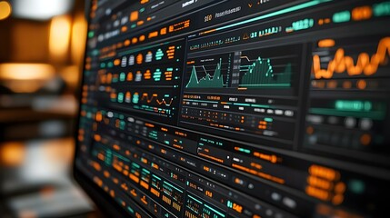 Macro Close-Up SEO Tools Displayed on Computer Screen with Copy Space for Branding