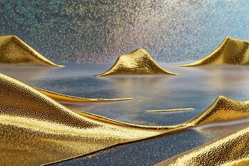 Vibrant Holographic Landscape with Sparkling Foil Texture Effects